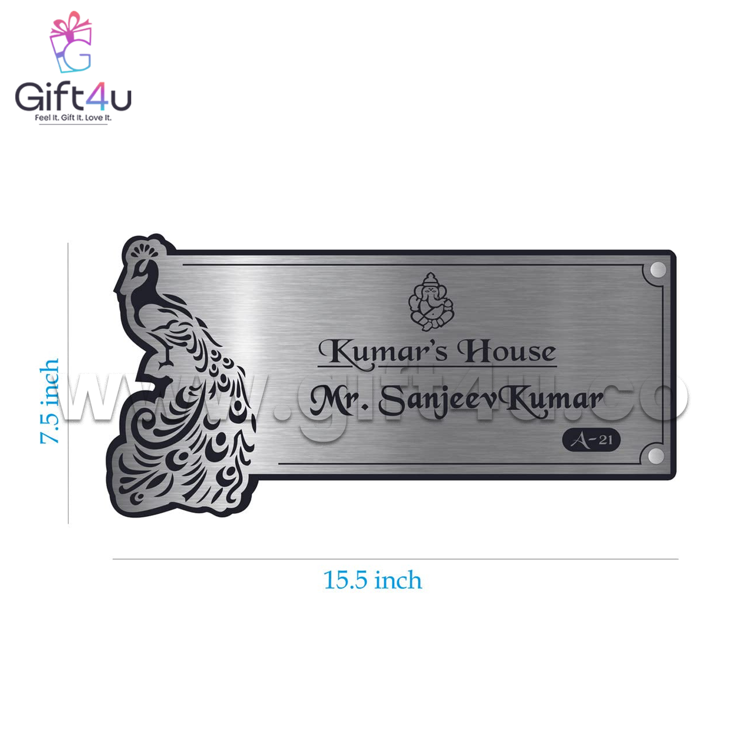 G4U NP23 Peacock Elegance Name Plate