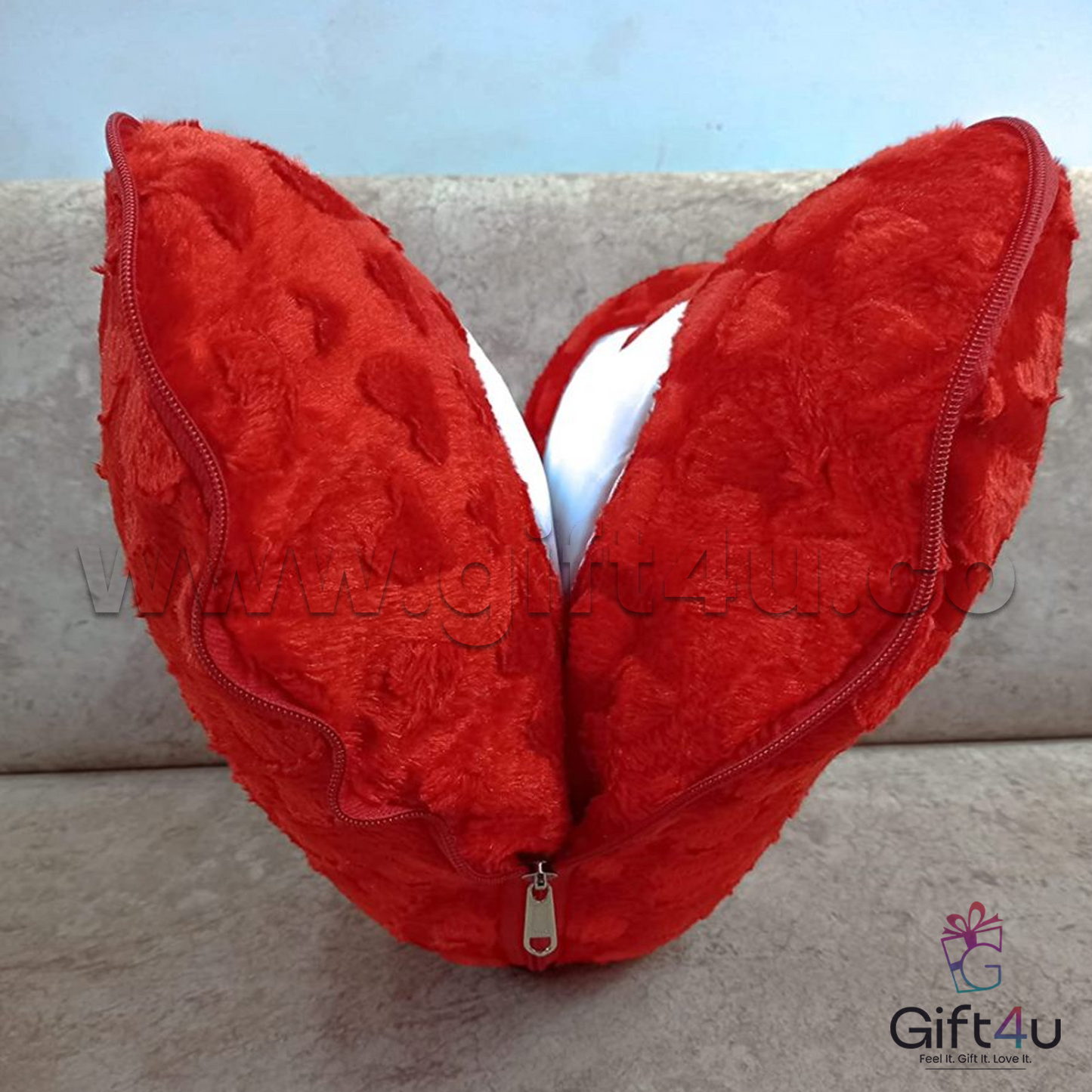 G4U PL7 Double Heart Custom Photo Pillow