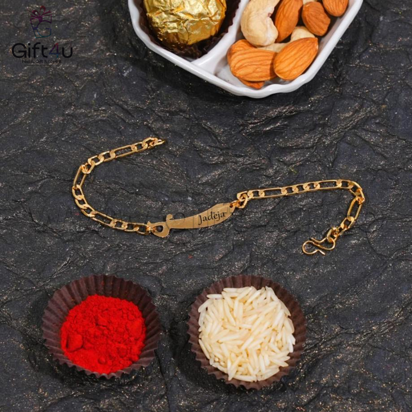 G4U RT 05 ShaktiBandh – Designer Brass Chain Rakhis