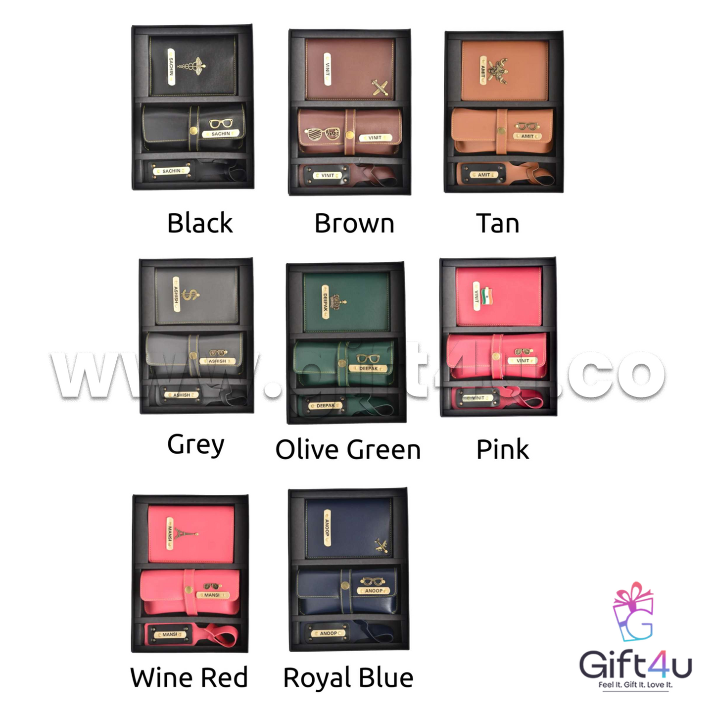 WM13G4U Royal Trio – Custom Passport Cover, Pouch & Keychain Gift Set