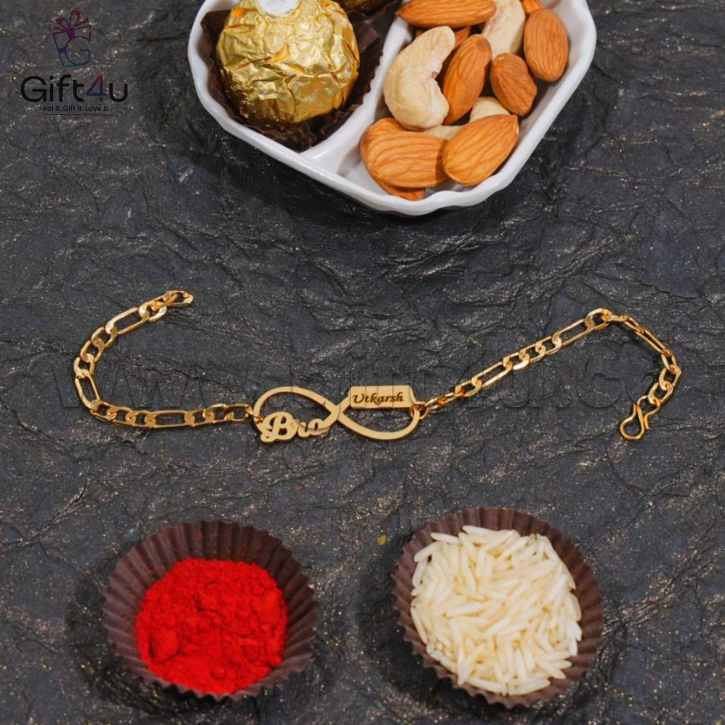 G4U RT 05 ShaktiBandh – Designer Brass Chain Rakhis