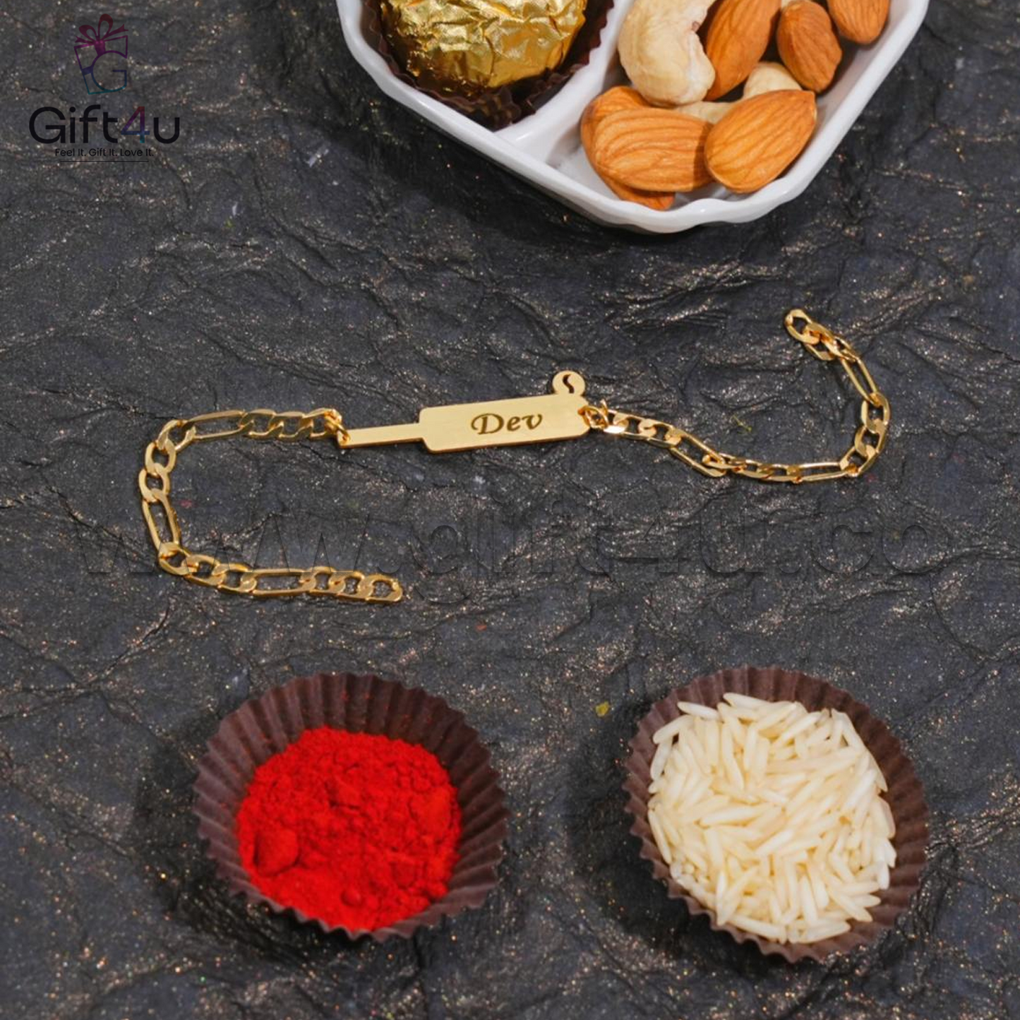 G4U RT 05 ShaktiBandh – Designer Brass Chain Rakhis