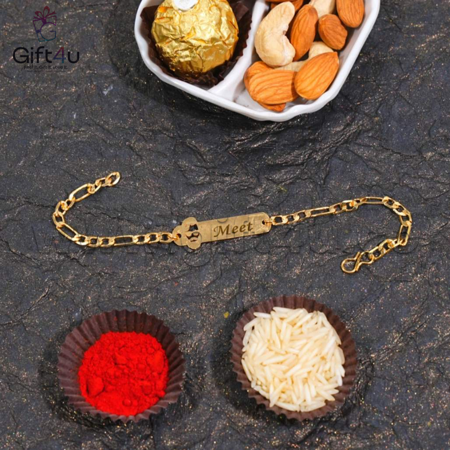 G4U RT 05 ShaktiBandh – Designer Brass Chain Rakhis