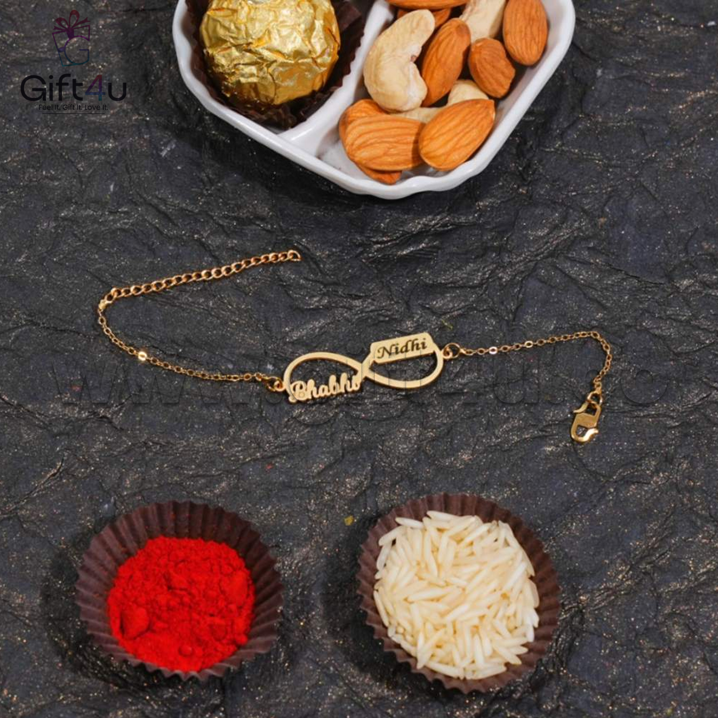 G4U RT 05 ShaktiBandh – Designer Brass Chain Rakhis