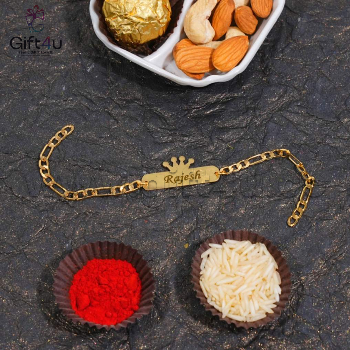 G4U RT 05 ShaktiBandh – Designer Brass Chain Rakhis