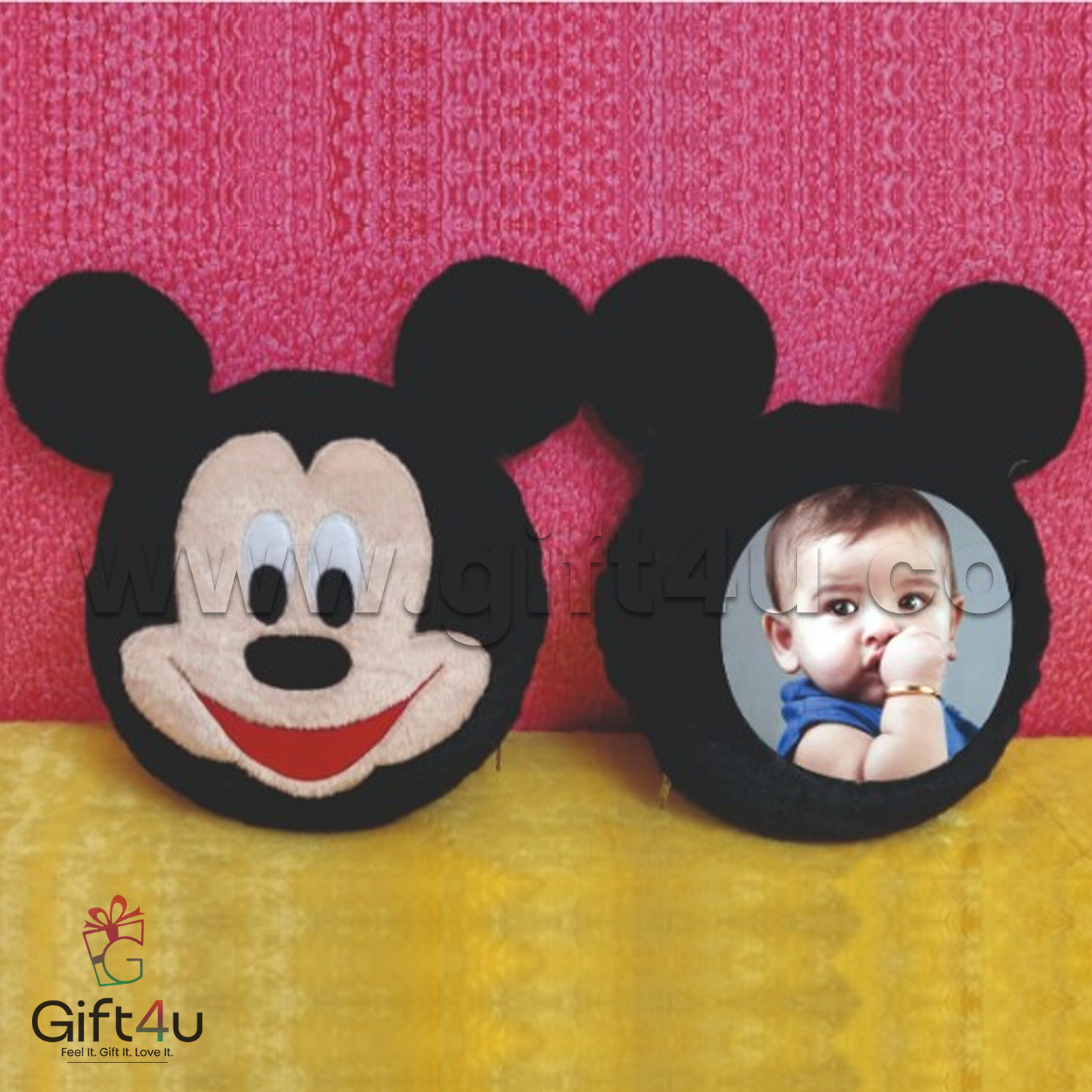 G4U PL13 Mickey Mouse Shape Personalized Cushion