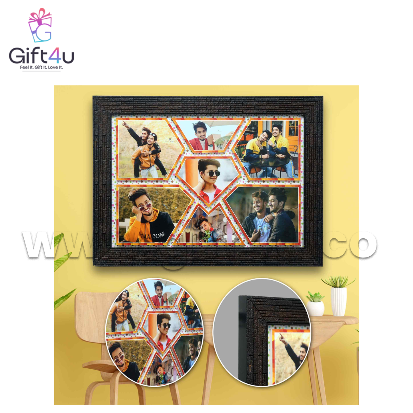 G4U FR36 Unique 7-Photo Collage Embossed Frame