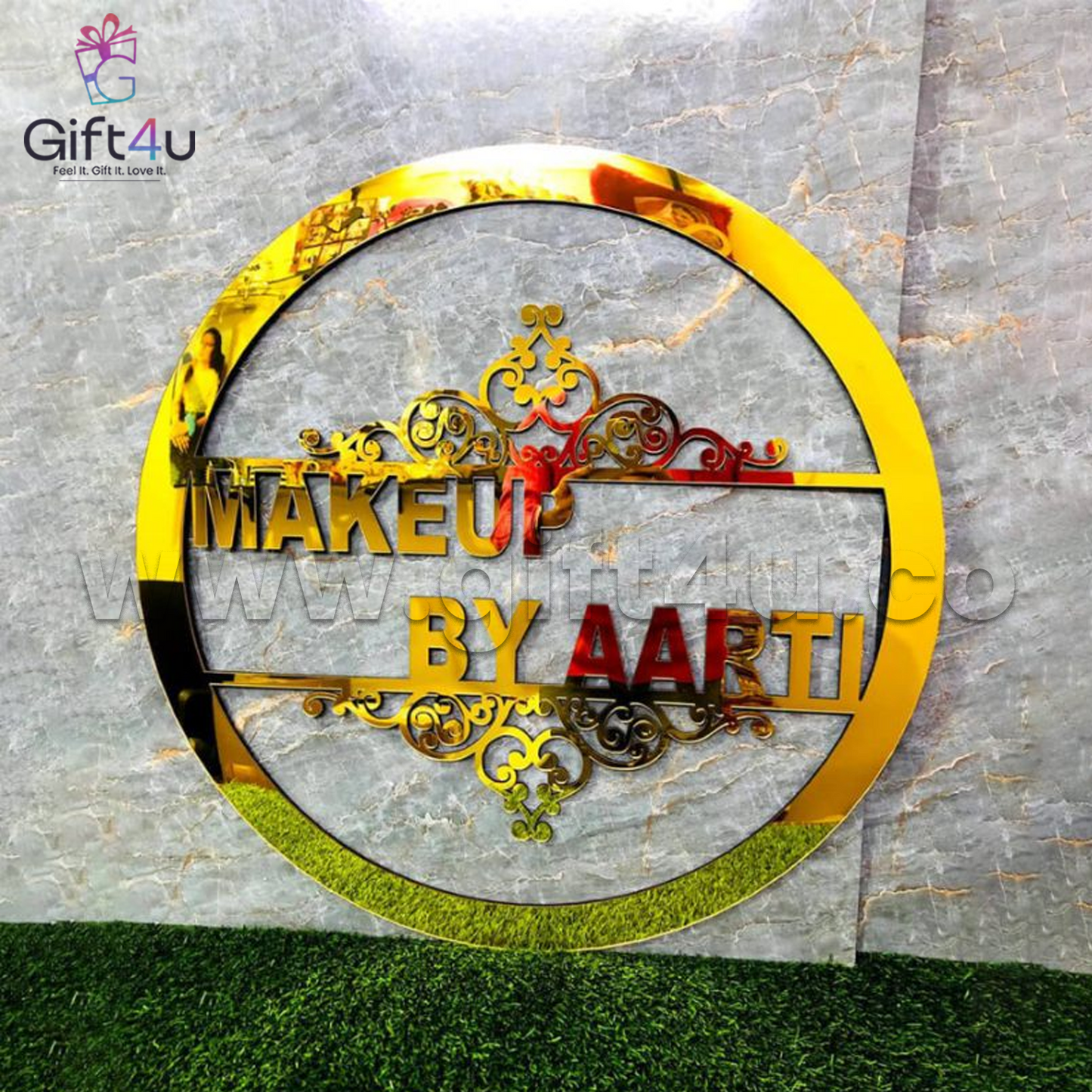 G4U PGA1 Personalized Golden Acrylic Name Plate