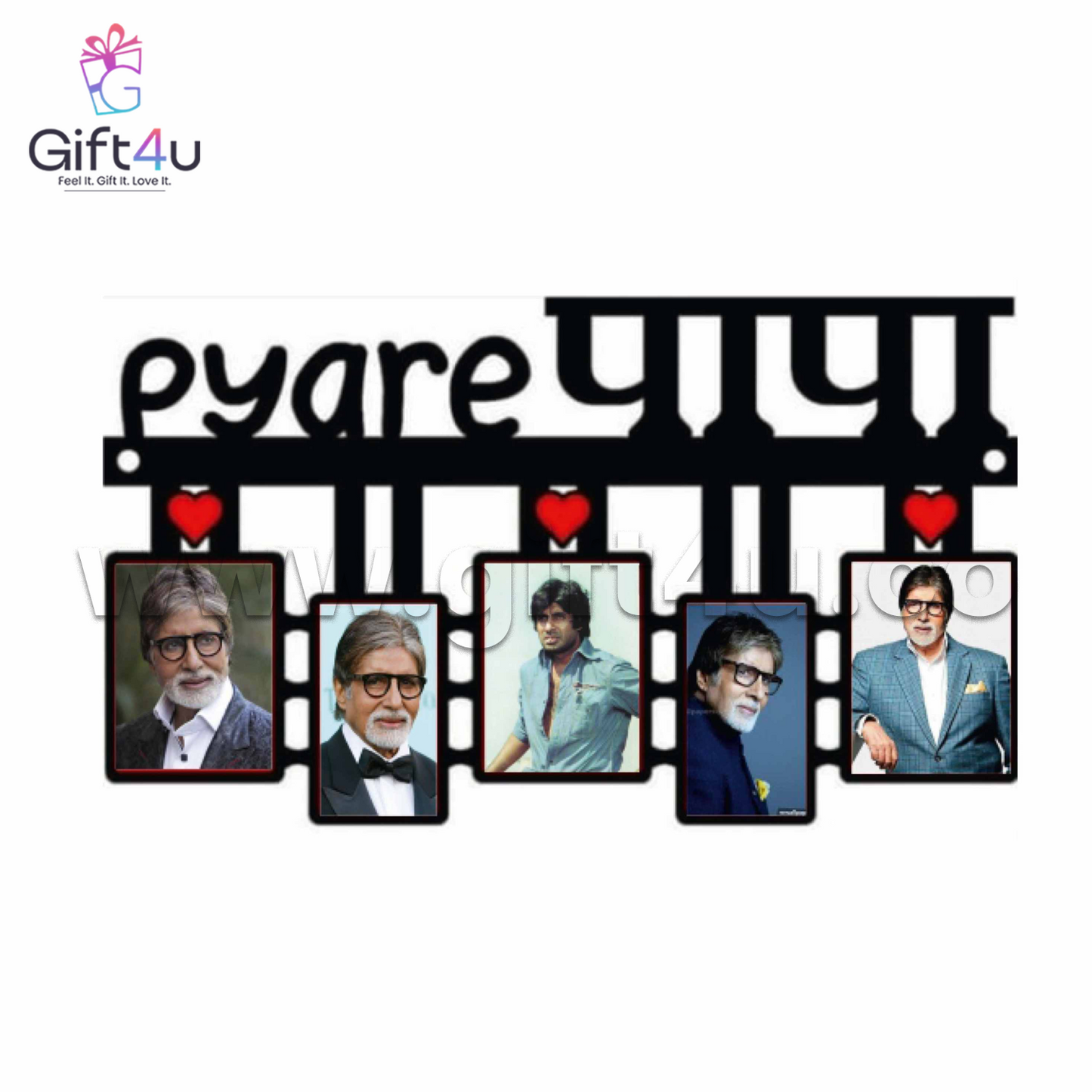 FR88 G4U Pyare पापा Frame – 5 Photo Wall Tribute