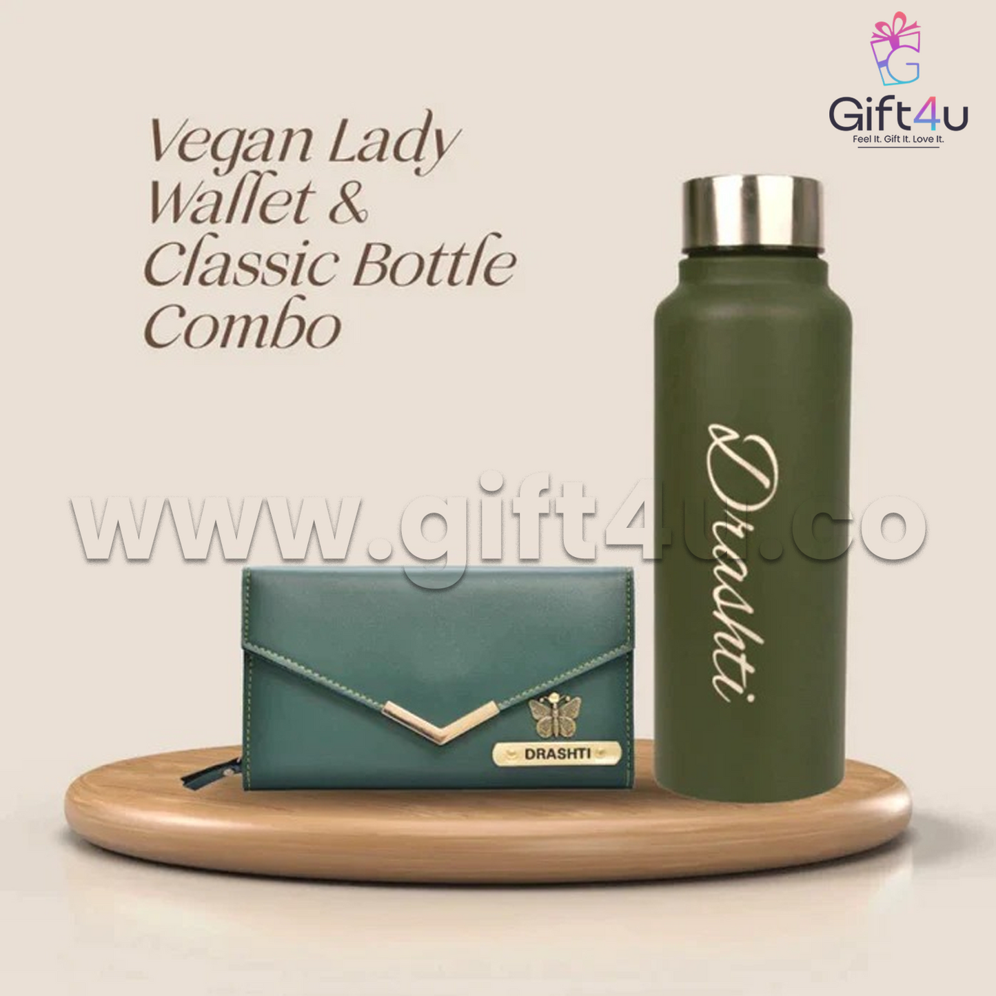 GS40 G4U GraceSip – Personalized Wallet & Bottle Set for Her