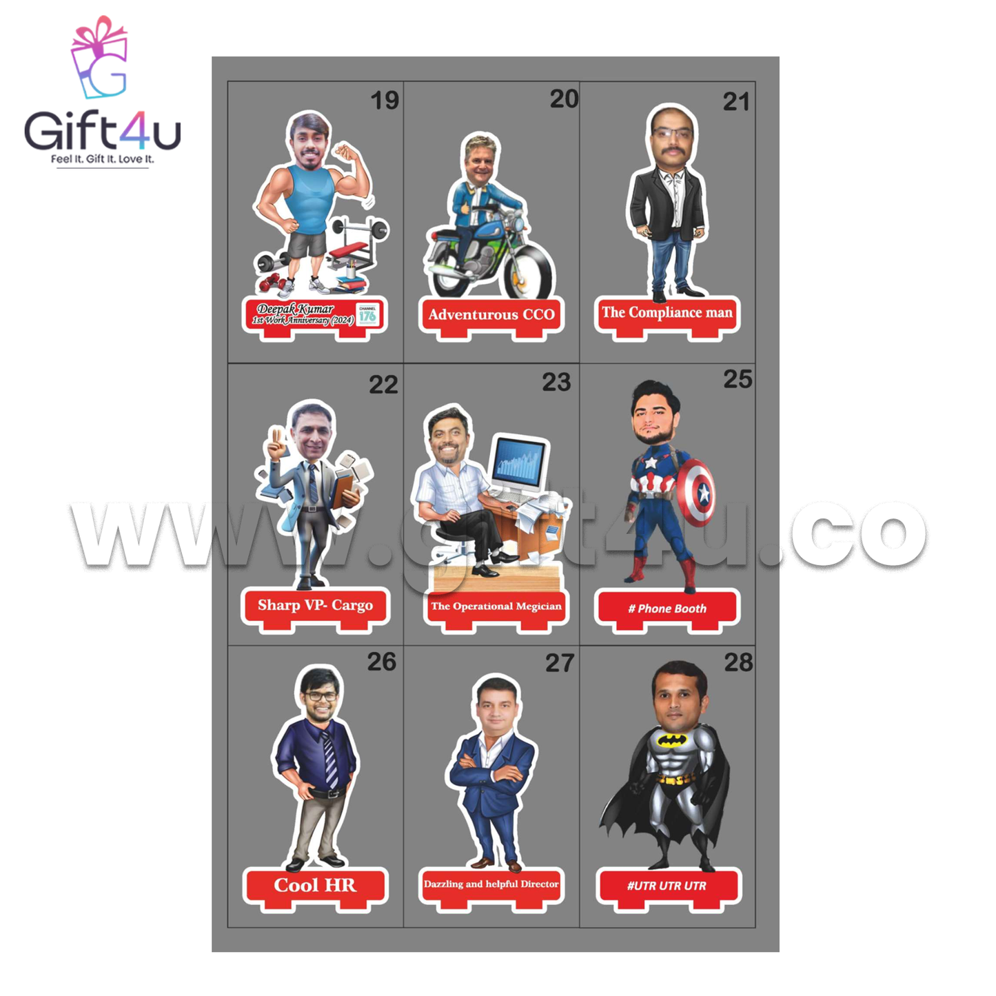 G4U PC1 Mini Marvels Personalized Caricature Standee