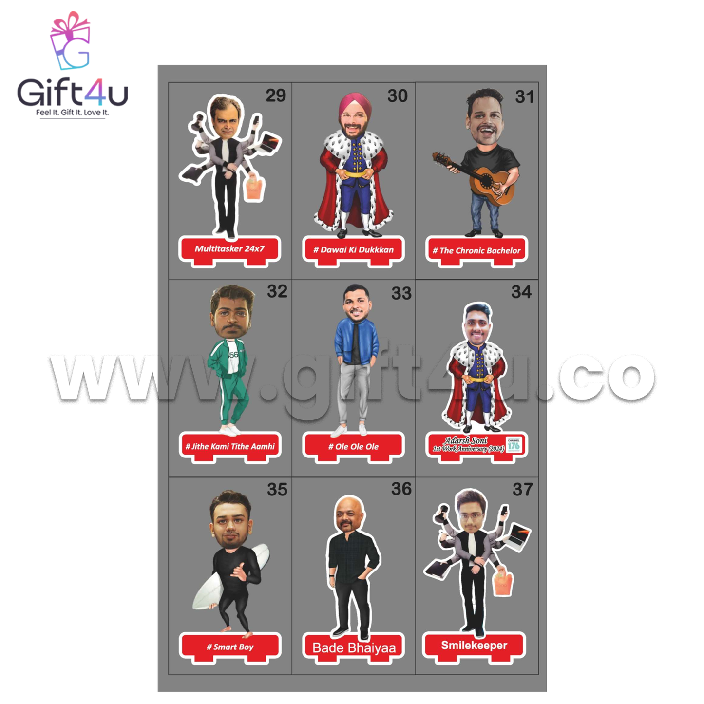 G4U PC1 Mini Marvels Personalized Caricature Standee