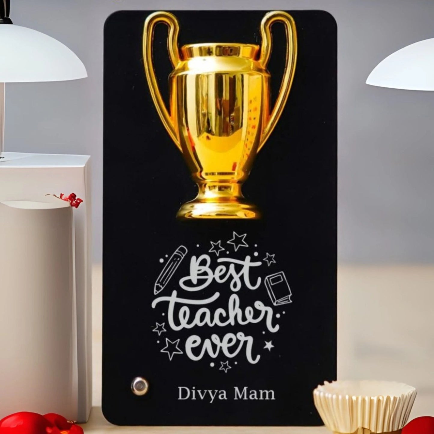 Personalized Best Teacher Trophy