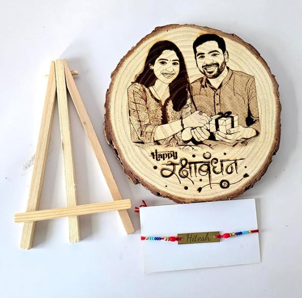 Personalized Wooden Rakhi Keepsake