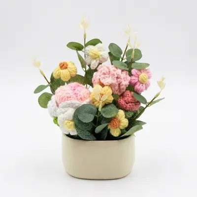Pastel Crochet Flower Pot 🌸