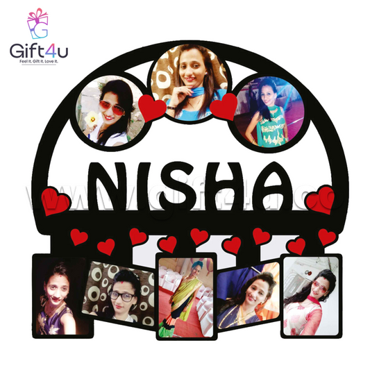 FR56 G4U Custom Heartline – Personalized Name Frame with 8 Photos