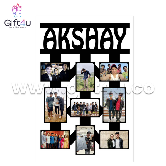 FR55 G4U NameGrid – Custom Vertical MDF Frame with 9 Photos