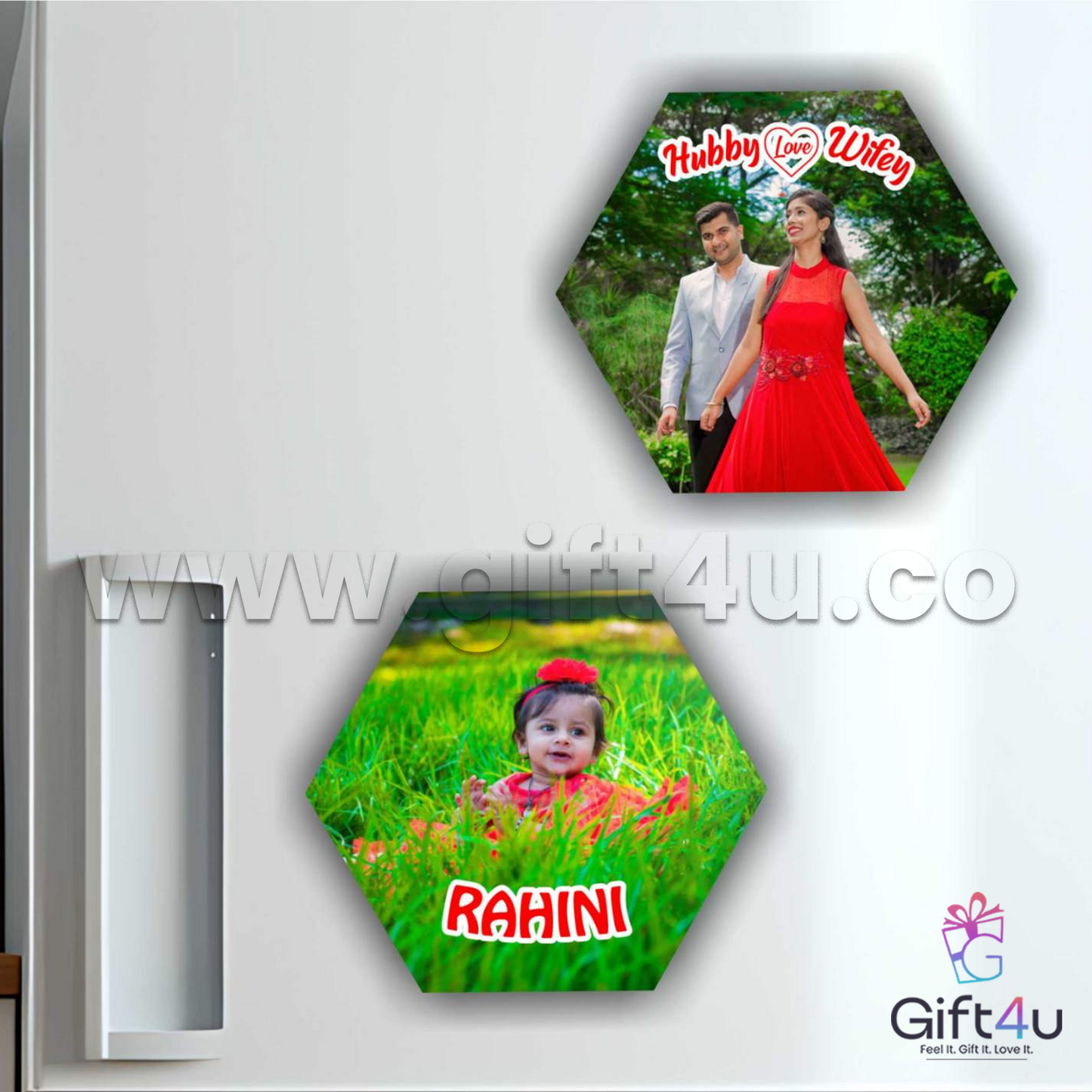 G4U MG5 GlimmerHex – Personalized MDF Fridge Magnets