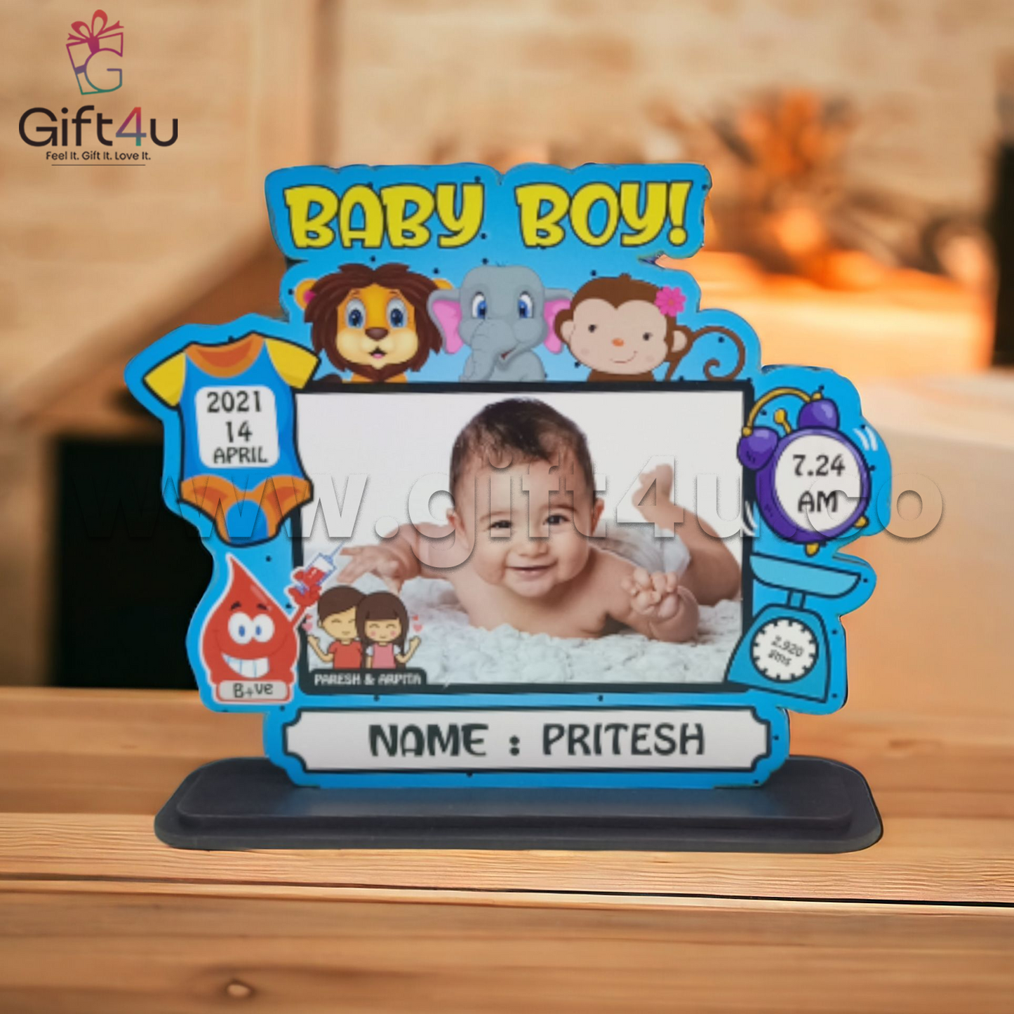 G4U FR64 Newborn Joy Personalized Frame