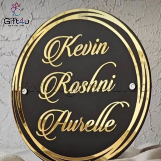 G4U NP8 Elegant Oval Gold Acrylic Name Plate – 12x12