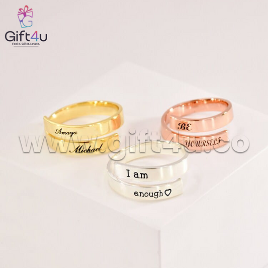 G4U R3 WrapWords Adjustable Couple Rings