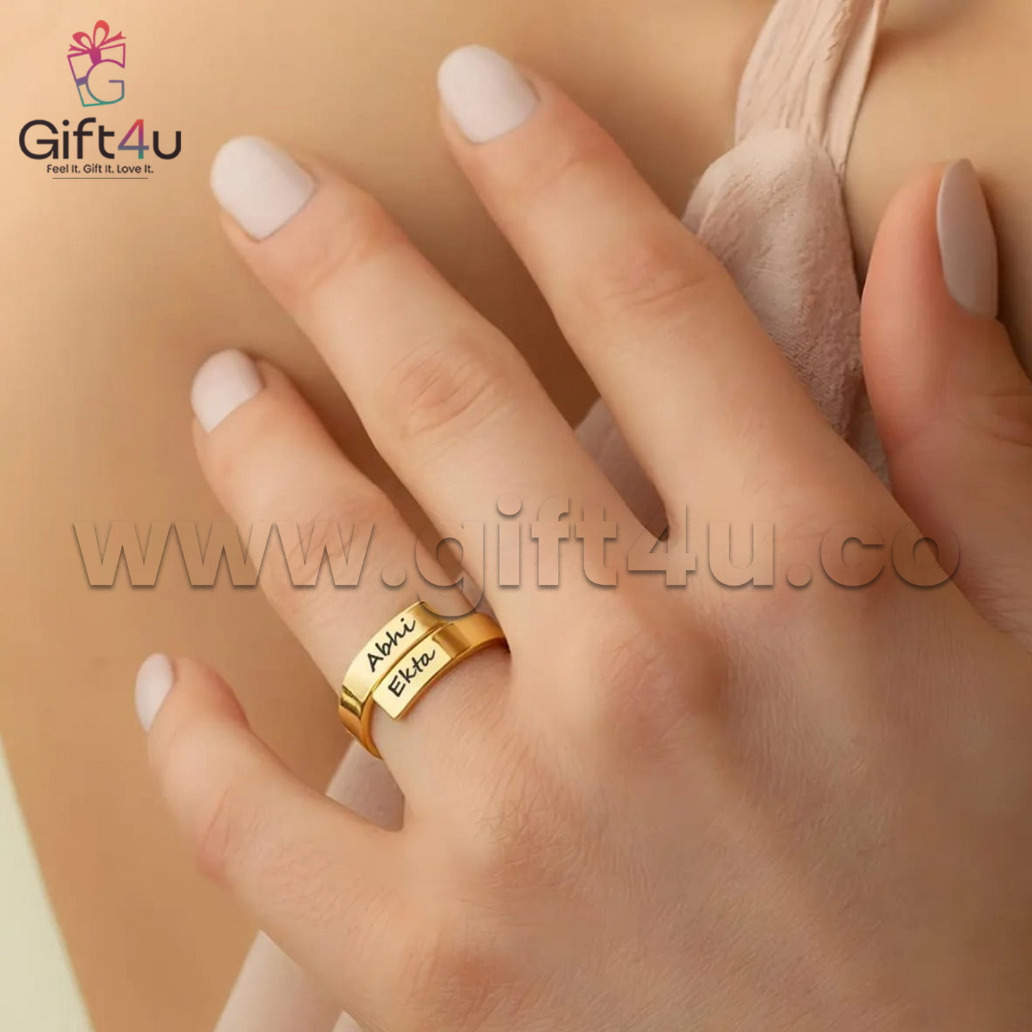 G4U R3 WrapWords Adjustable Couple Rings