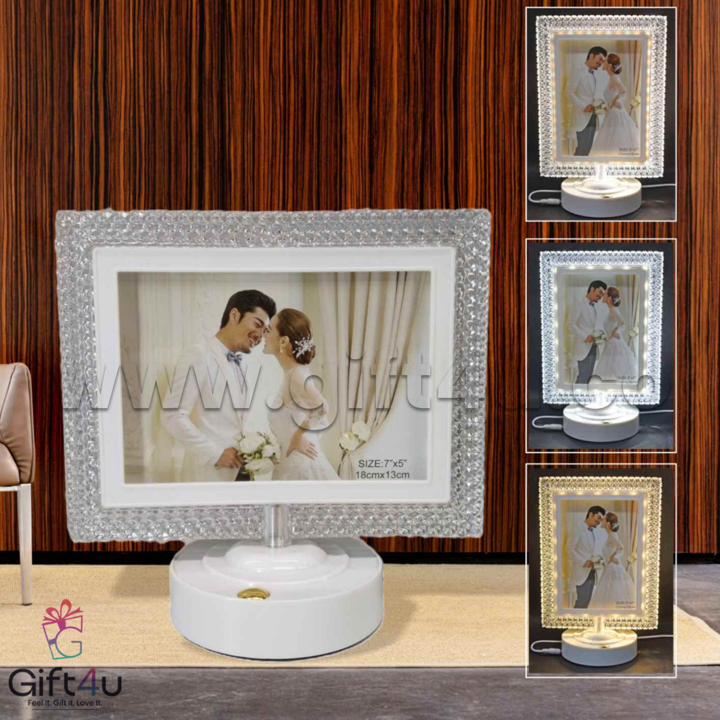 G4U CF1	LumiLuxe – Crystal Glow LED Photo Frame