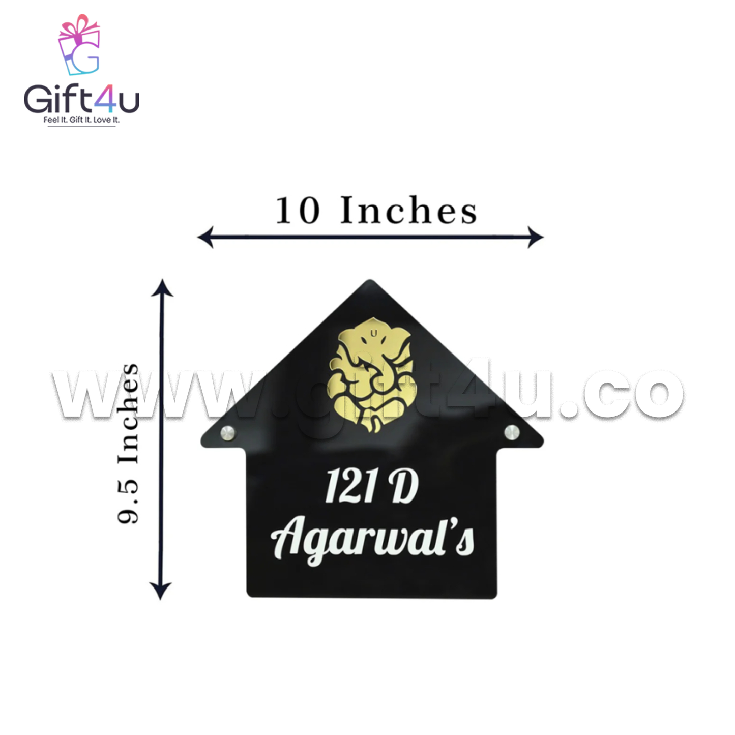 G4U NP11 House-Shaped Acrylic Name Plate