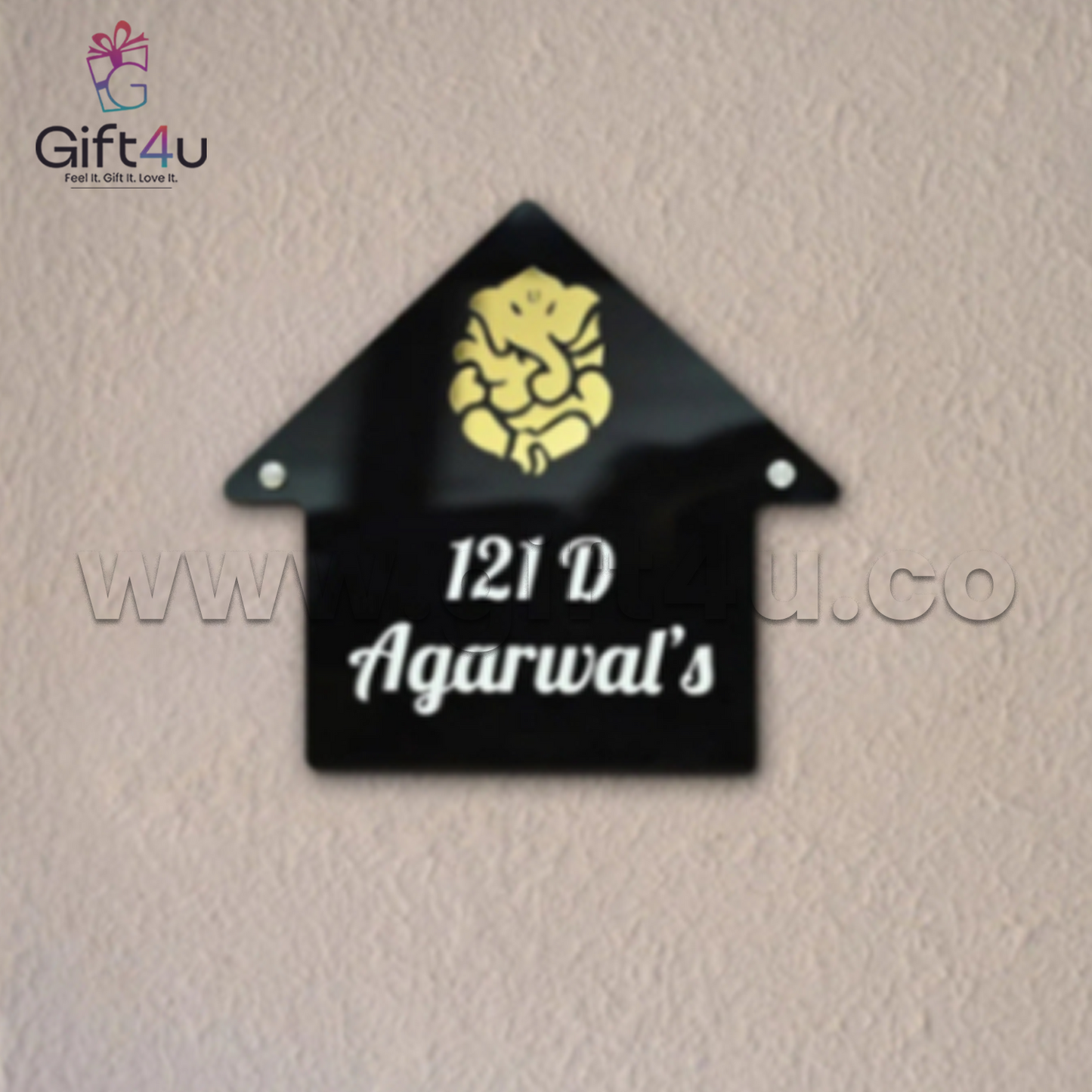 G4U NP11 House-Shaped Acrylic Name Plate