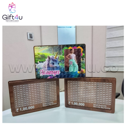G4U PB2 Personalized Wooden Piggy Bank