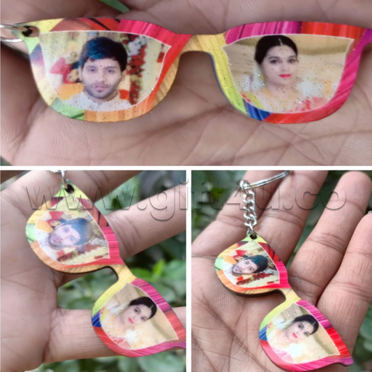 G4U K17 Customised Glitter MDF Couple Keychain