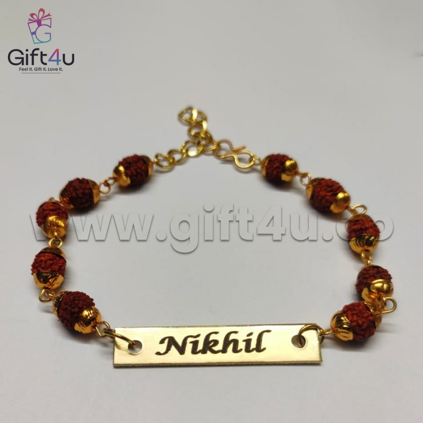 G4U RR1 DivyaBandh Personalized Rudraksha Rakhi Bracelet