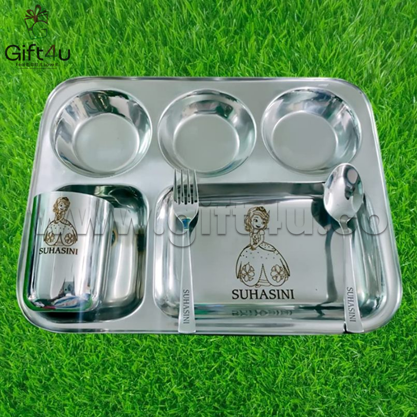 G4U PS2 My Meal Buddy – Custom Engraved Kids Thali Set