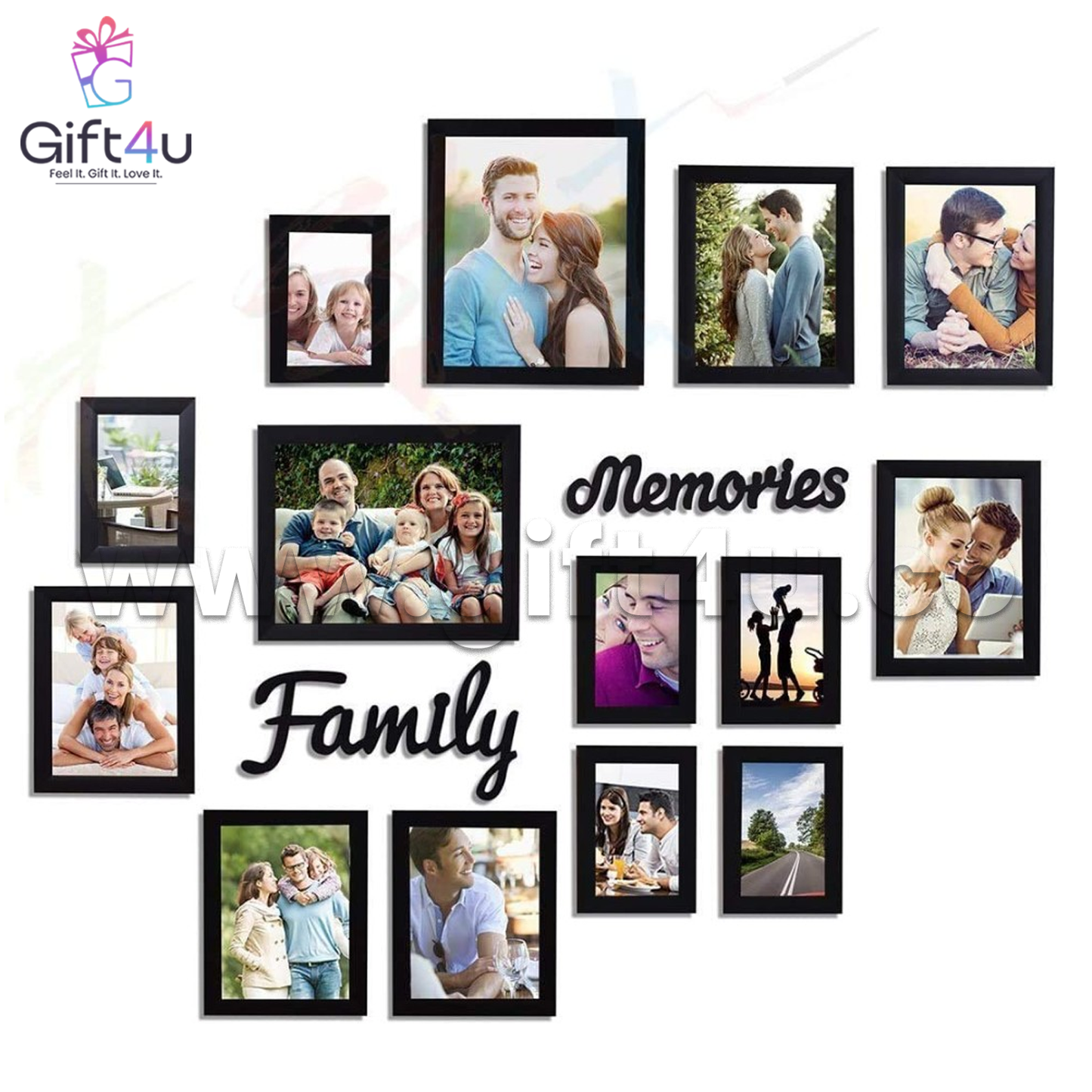 FR26 G4U Family & Memories – 13 Photo Frame Wall Art Set