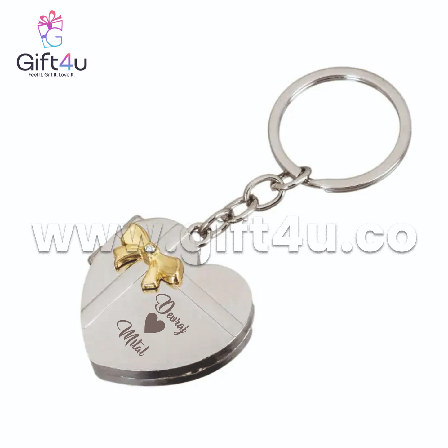 G4U K19 Double-Sided Heart Photo Keychain – Romantic Edition