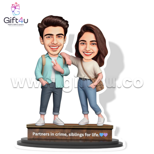 G4U PC6 Sibling Goals – Personalized Brother-Sister Caricature