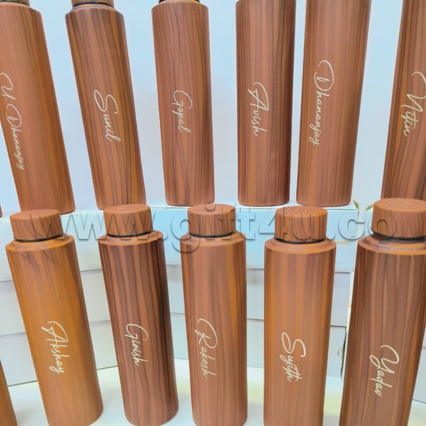 B8-G4U Wooden Print Personalized Bottles