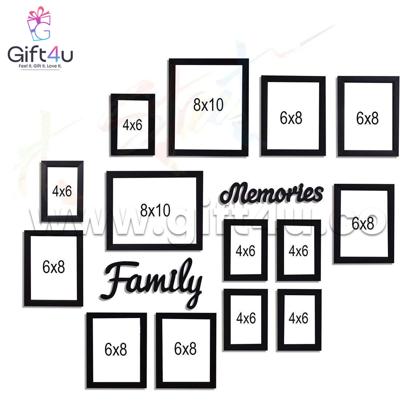 FR26 G4U Family & Memories – 13 Photo Frame Wall Art Set