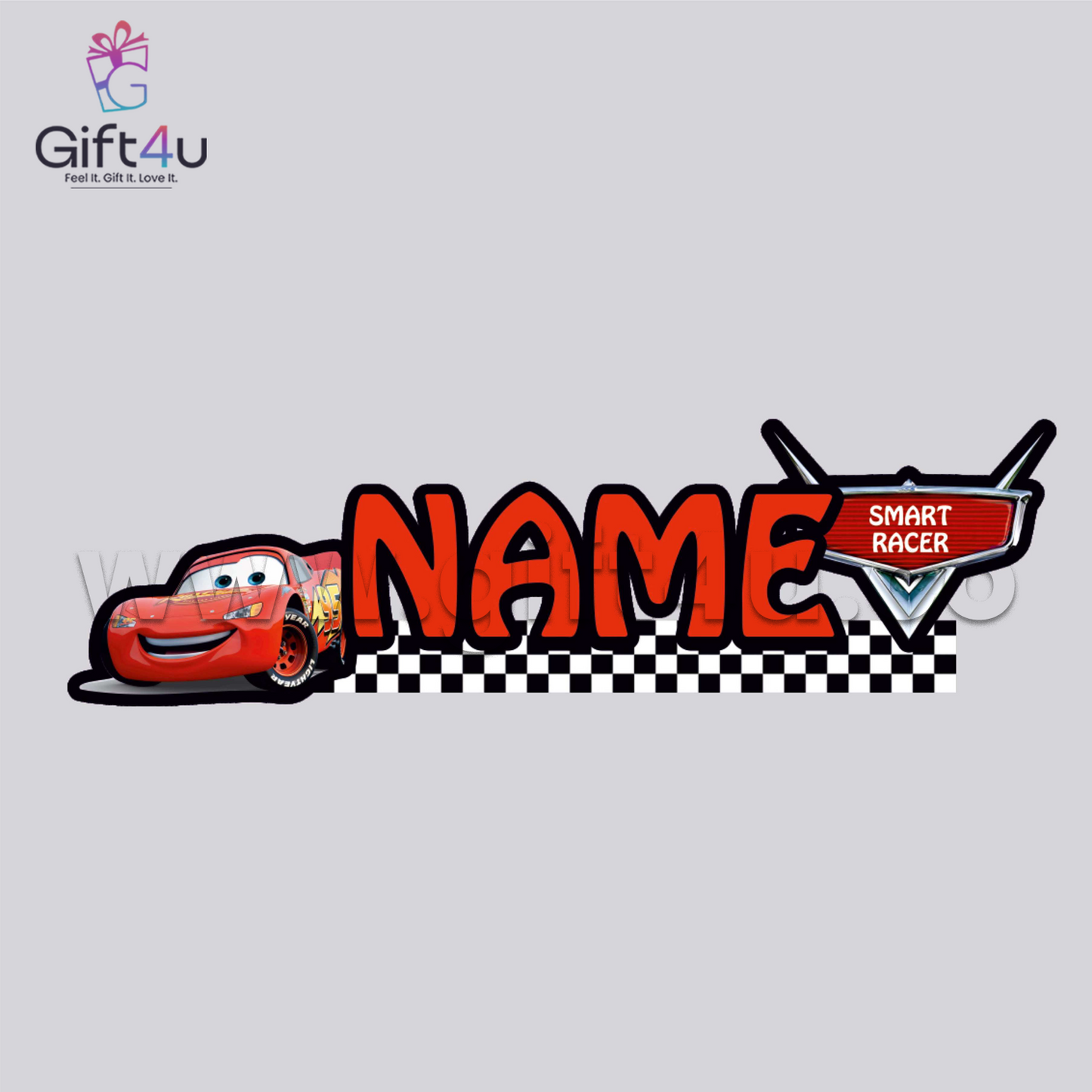 G4U  NP16  Personalized MDF Name Plate for Your Little Racer