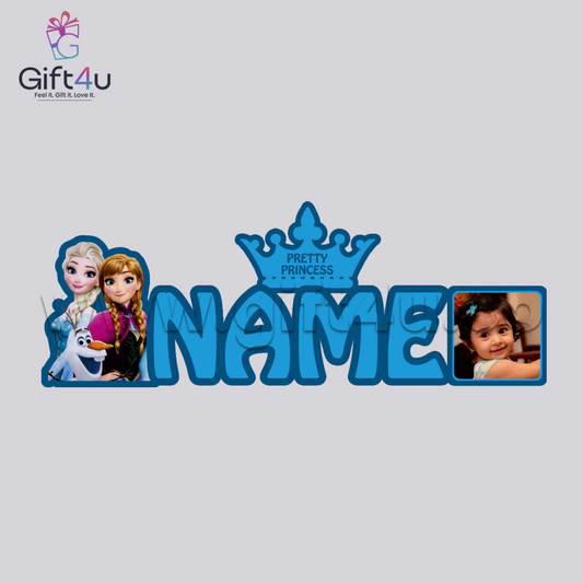 G4U NP17 Frozen Princess Personalized MDF Name Plate with Photo