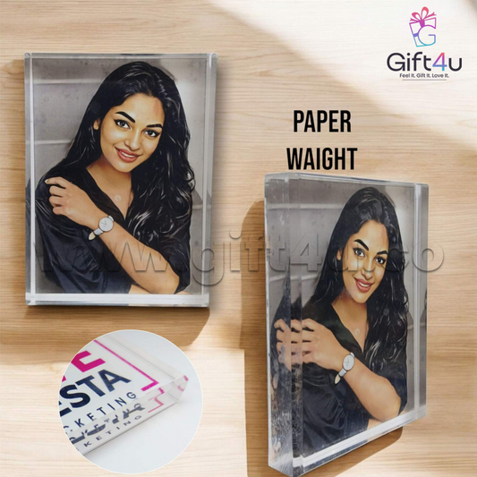 G4U PW1 CrystalSnap – Personalized Photo Paper Weight
