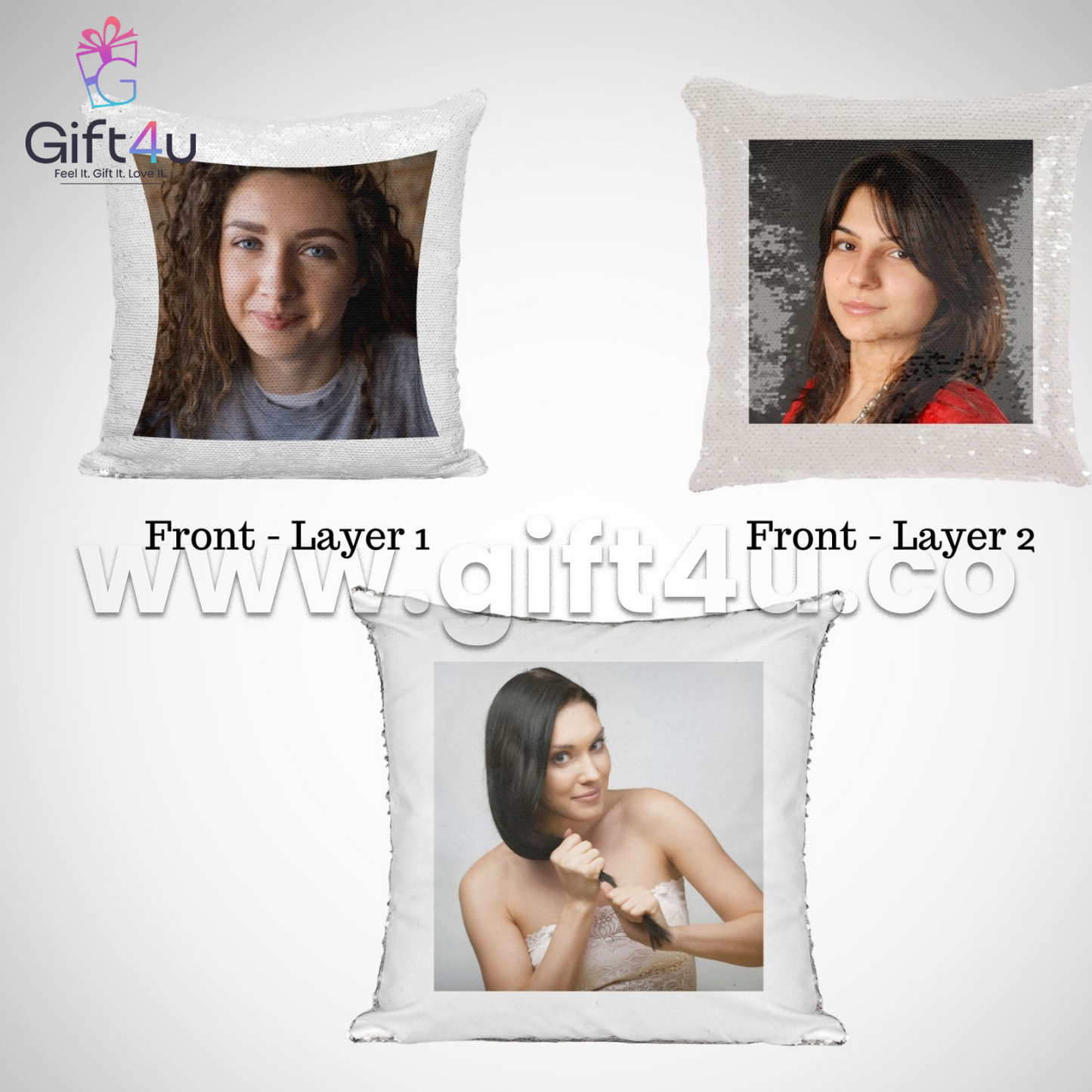 G4U PL1 3-in-1 Sequin Magic Pillow | Reversible, Decorative & Travel-Friendly