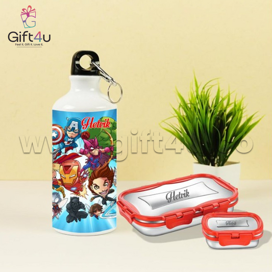 G4U TB2 ToonLunch Combo – Personalized Tiffin & Bottle Set for Kids