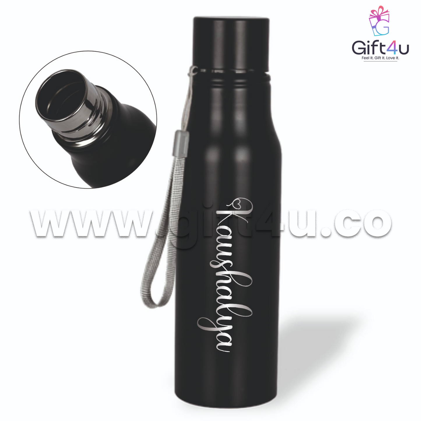B2-G4U Black Stainless Steel Bottle