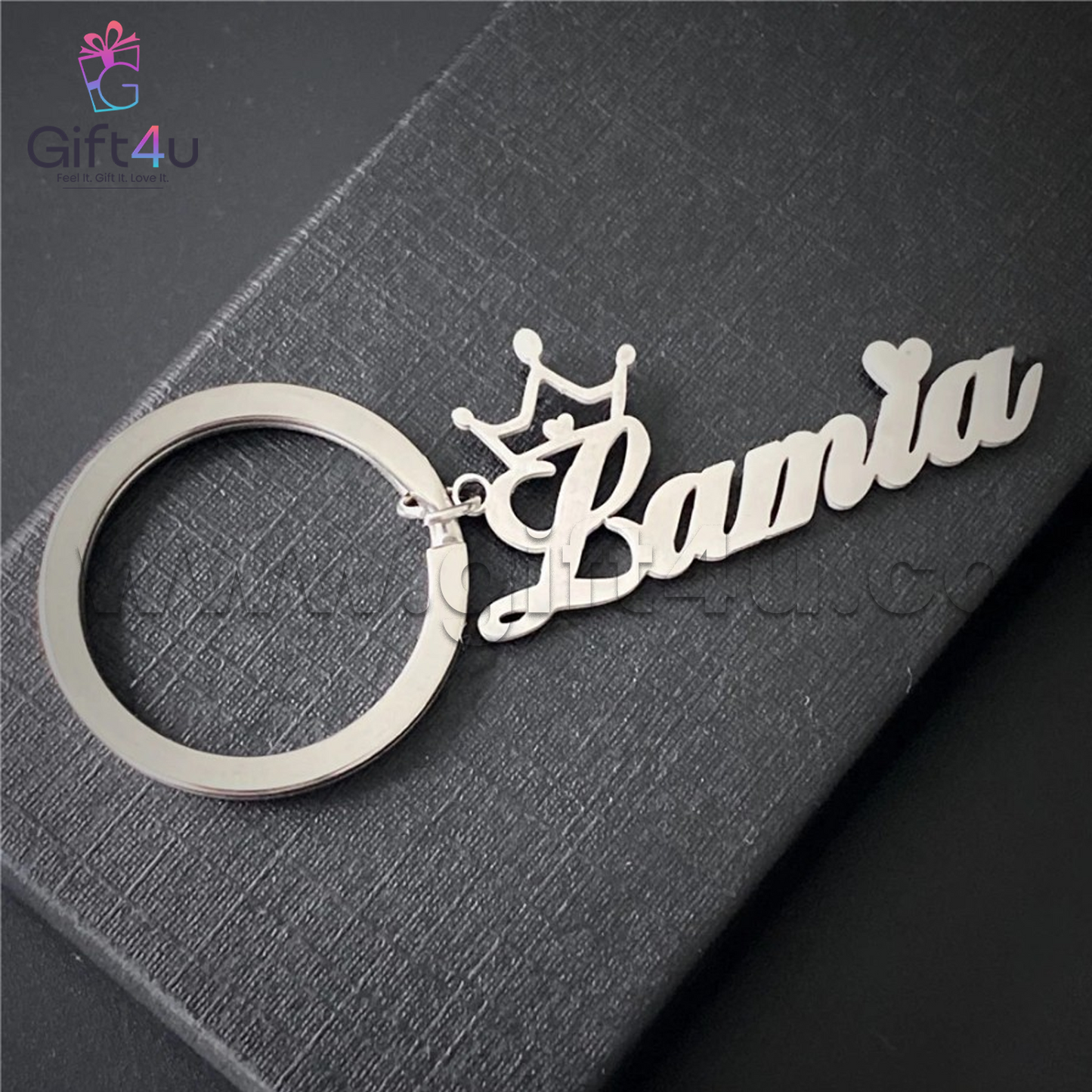 G4U K23 Customised Silver Name Keychain