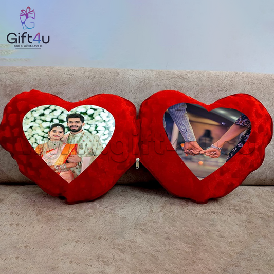 G4U PL7 Double Heart Custom Photo Pillow