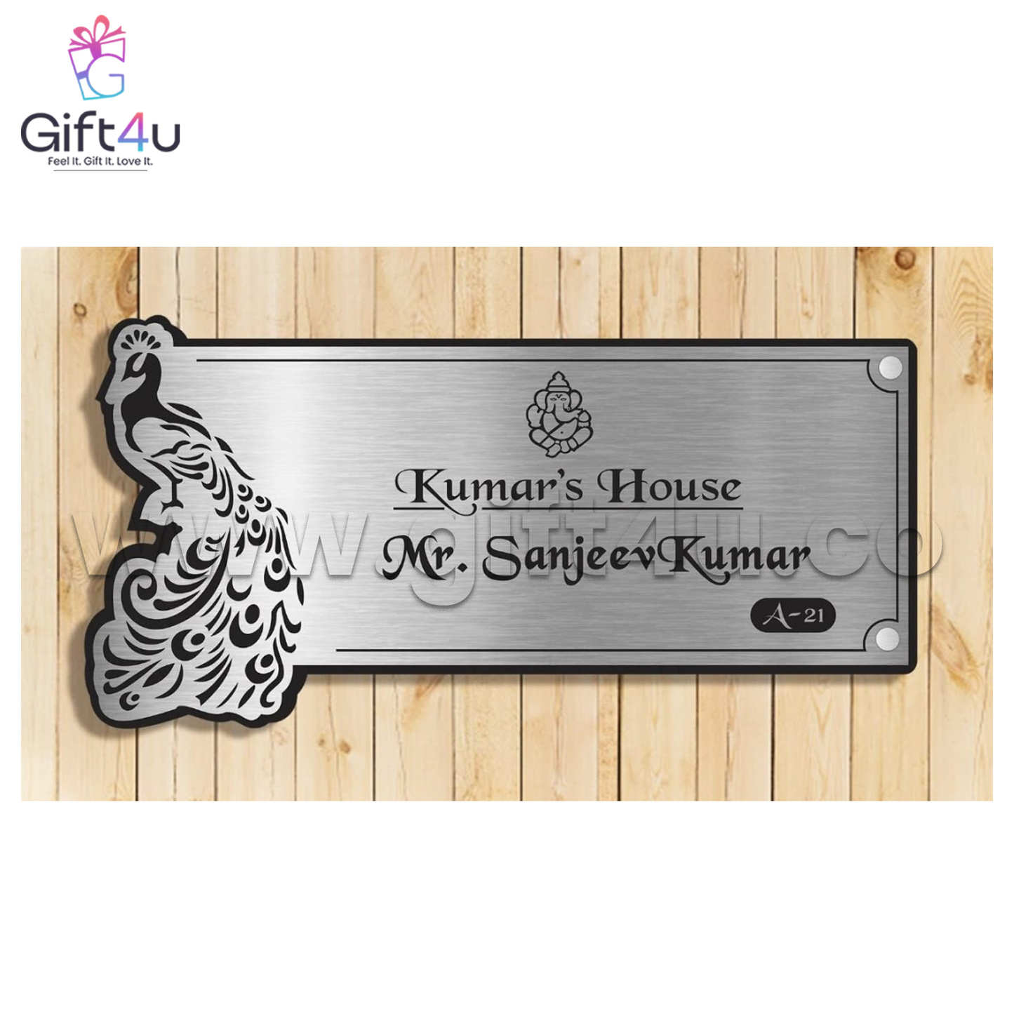 G4U NP23 Peacock Elegance Name Plate