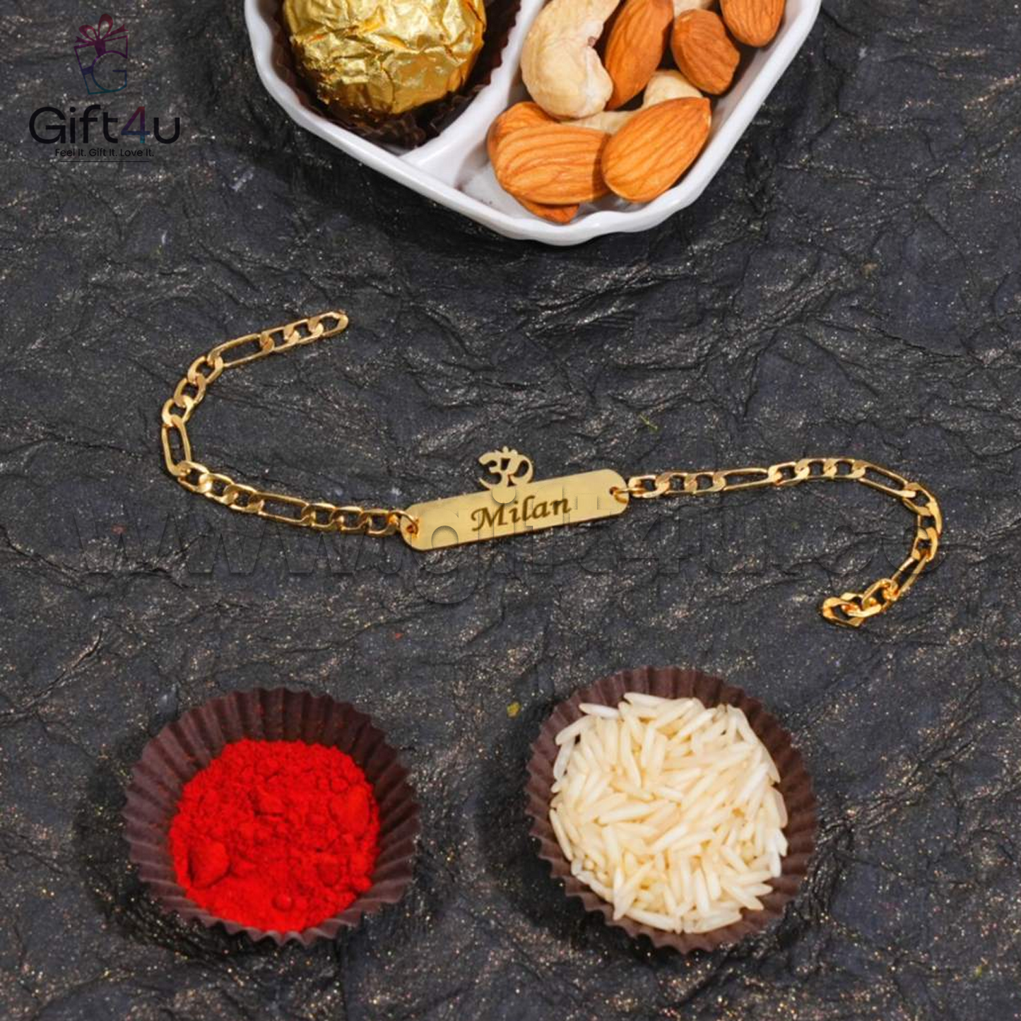 G4U RT 05 ShaktiBandh – Designer Brass Chain Rakhis