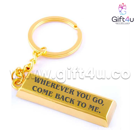 G4U K28 Customised Gold Finish Keychain – Shine with Style