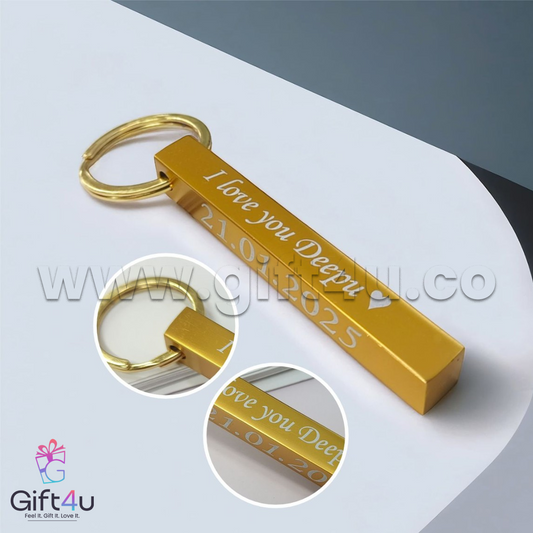 G4U K29 Golden Bar Engraved Keychain